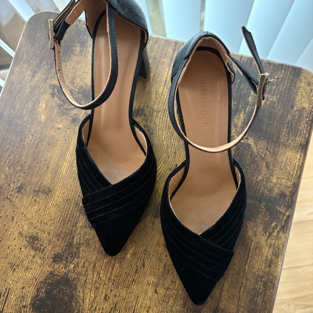 Black Velvet Sundance Heels - Picture 3 of 4